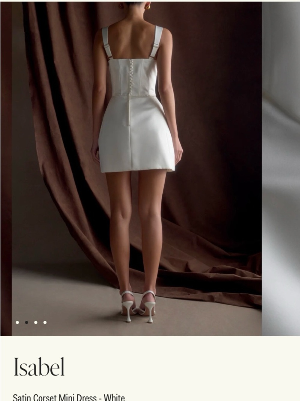 NWT Meshki “Isabel” Satin Corset Mini Dress - White - Picture 4 of 10